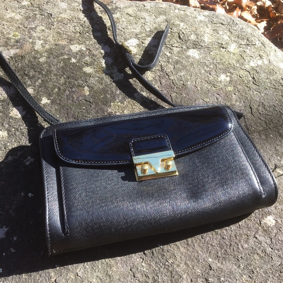 J Crew textured leather and patent cross-body - Picture 1 of 4